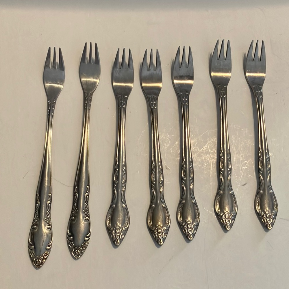 Silver‎ Stainless Steel Coctail Fork Set of 7